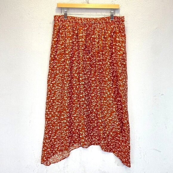 Simply Vera Vera Wang Dresses & Skirts - Simply Vera Vera Wang Midi Skirt Womens Size Large Sharkbite Hem Burnt Orange